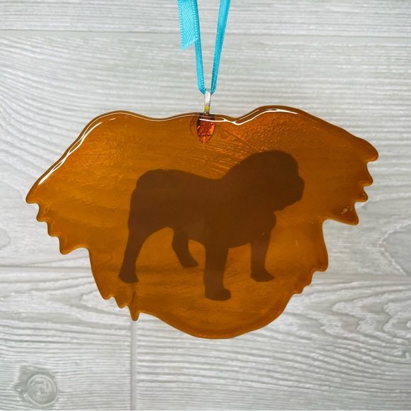 Stained glass sun catcher bull dog coaster decoration orniment handmade art - Picture 3 of 5